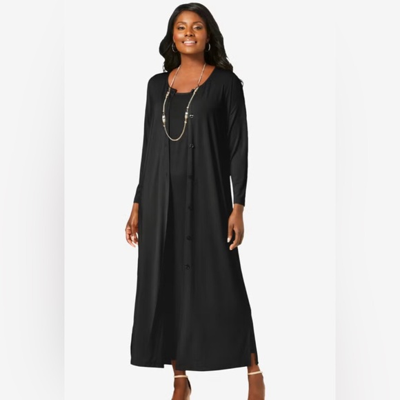 Jessica London 2-piece Black Knit Plus Size Duster Set NWOT - Picture 13 of 13